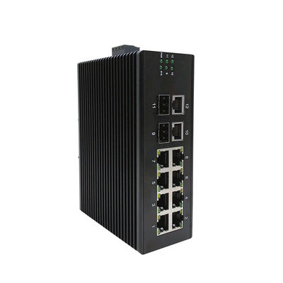 IP Camera Gigabit Industrial Managed Poe Switch 12 Port Din Rail Ethernet Switch