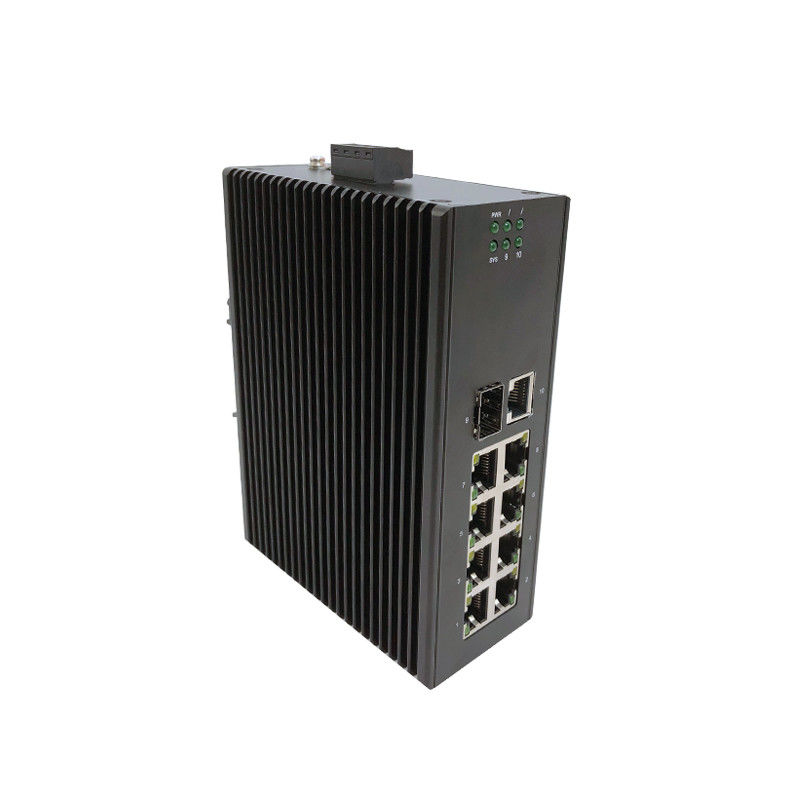 Full Gigabit Industrial Ethernet Network Switch 10 Ports DC 12V - 58V ZC-S2010TG