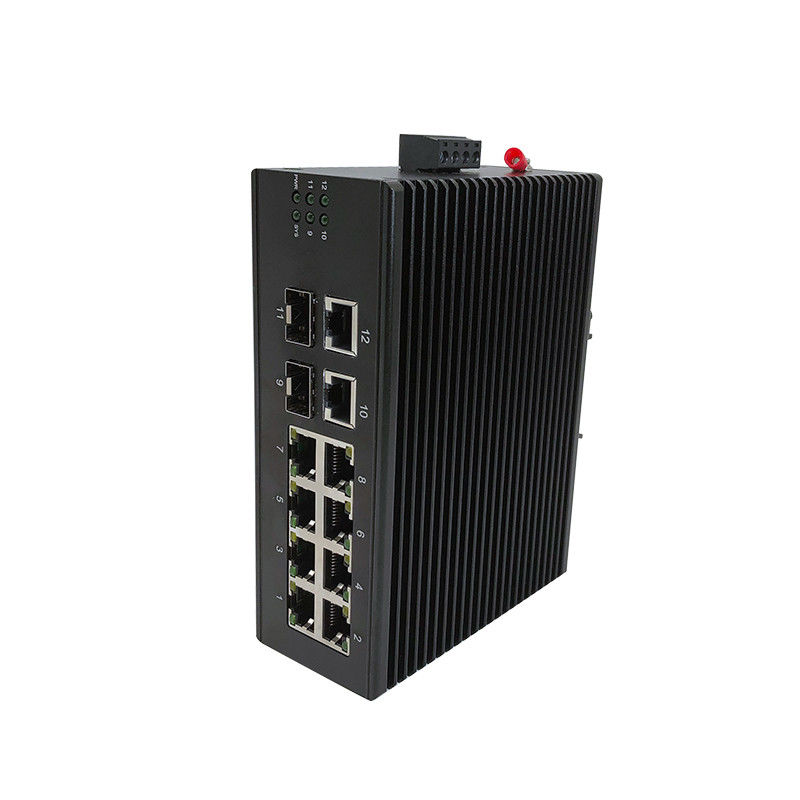 IP Camera Gigabit Industrial Managed Poe Switch 12 Port Din Rail Ethernet Switch