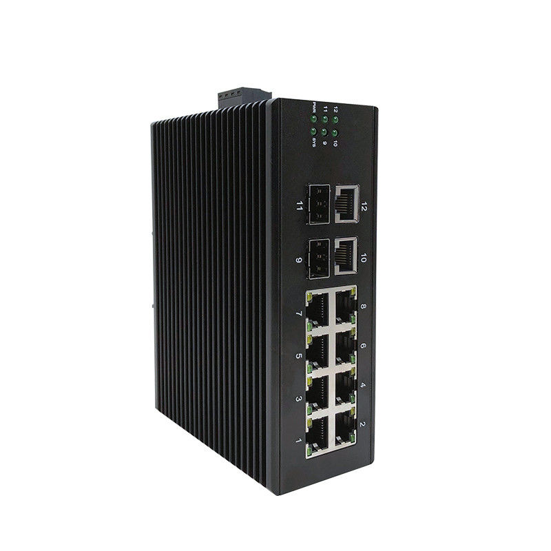 IP Camera Gigabit Industrial Managed Poe Switch 12 Port Din Rail Ethernet Switch