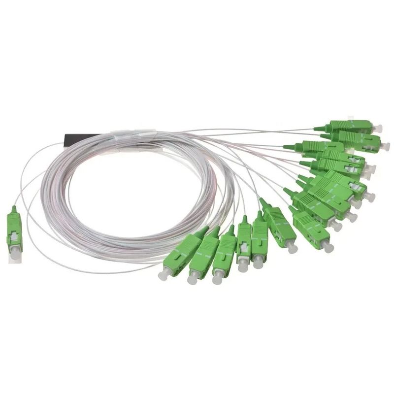 PLC Fiber Optic Splitter FTTH Steel Tube Lgx 1x2 1x4 1x8 1x16 Plug In Splitter