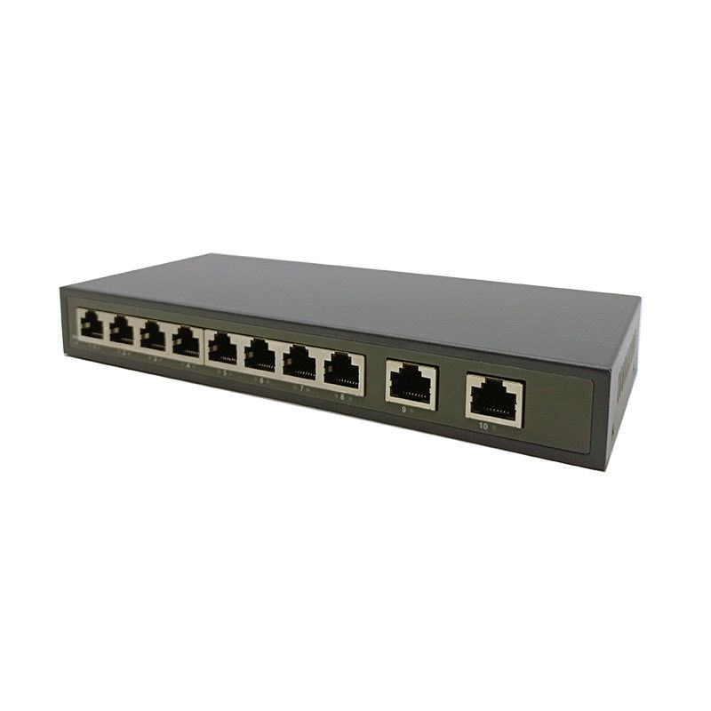 10 Port POE Ethernet Switch ZC-S2010P 8 PoE Ports Switching Capacity 20G DC Or AC